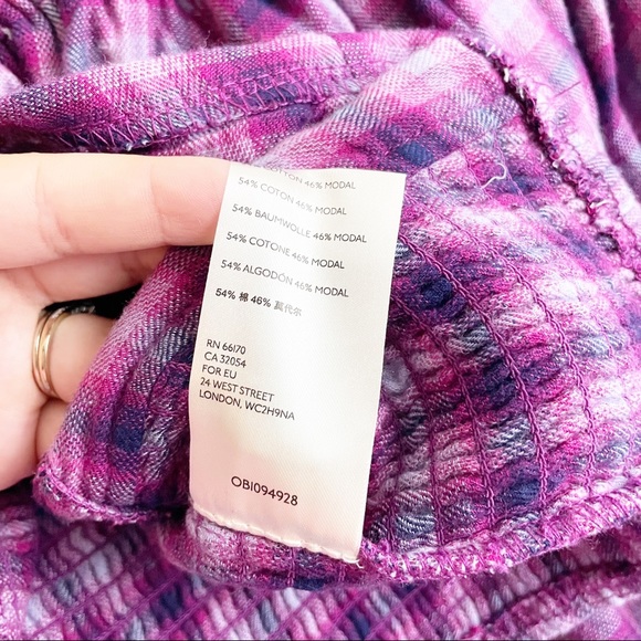 Free People Cherry Bomb Plaid Top Balloon Sleeve - Picture 8 of 10